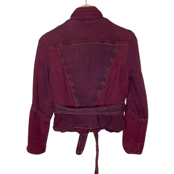 Free People Double Cloth Twill Wrap Jacket BlackBerry XS - Picture 8 of 16